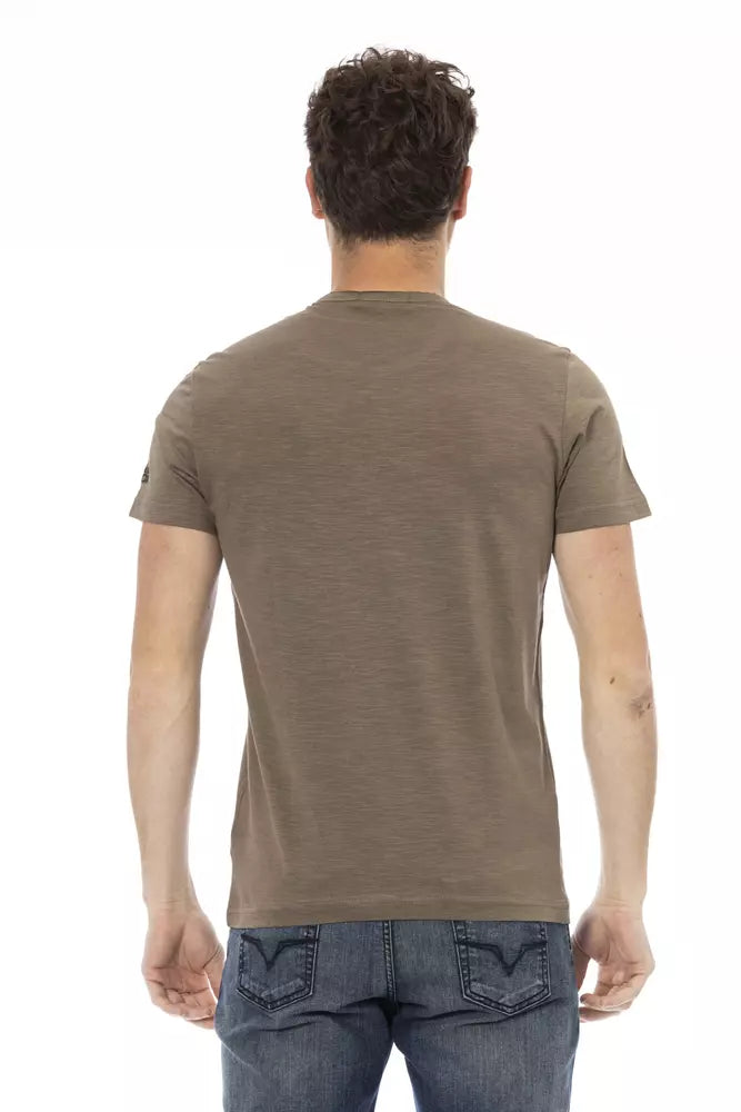 Trussardi Action Brown Cotton Men T-Shirt | Regal Royce