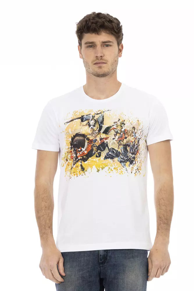 Trussardi Action White Cotton Men T-Shirt | Regal Royce