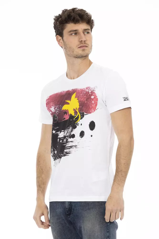 Trussardi Action White Cotton Men T-Shirt | Regal Royce
