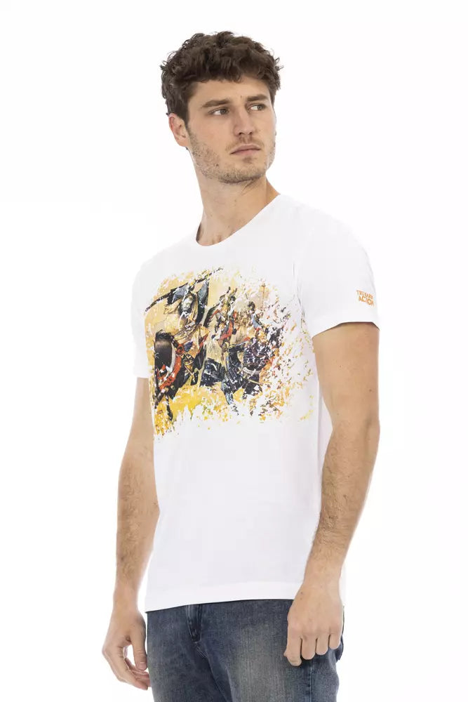 Trussardi Action White Cotton Men T-Shirt | Regal Royce