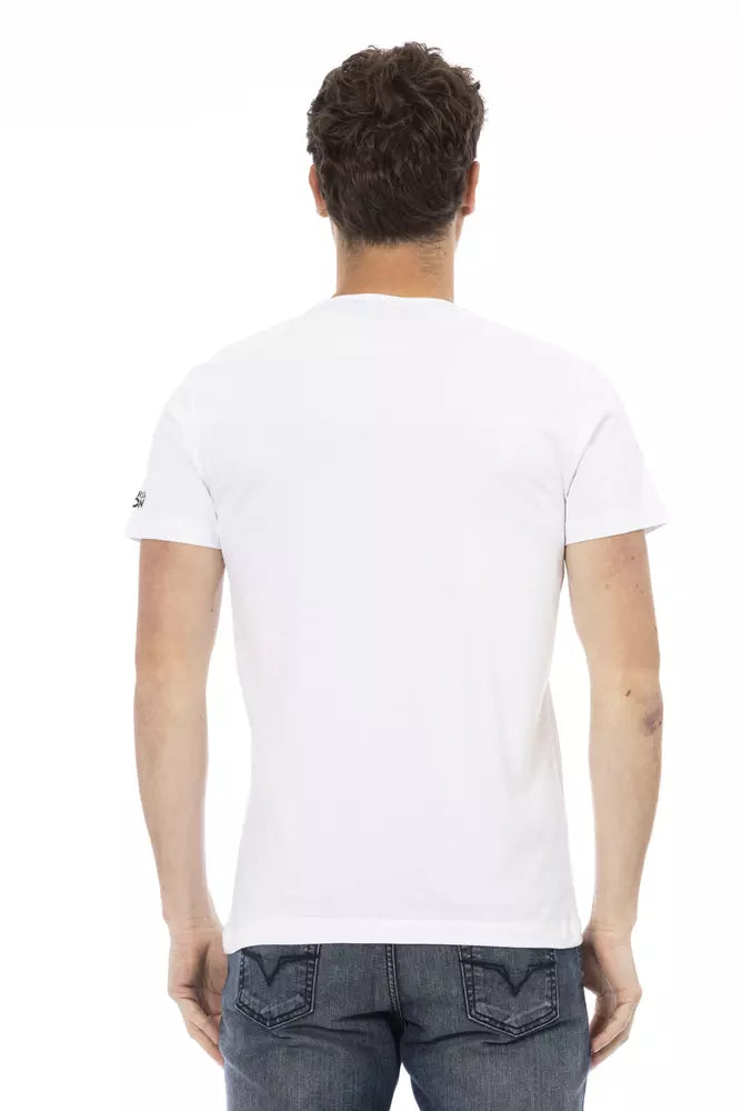 Trussardi Action White Cotton Men T-Shirt | Regal Royce