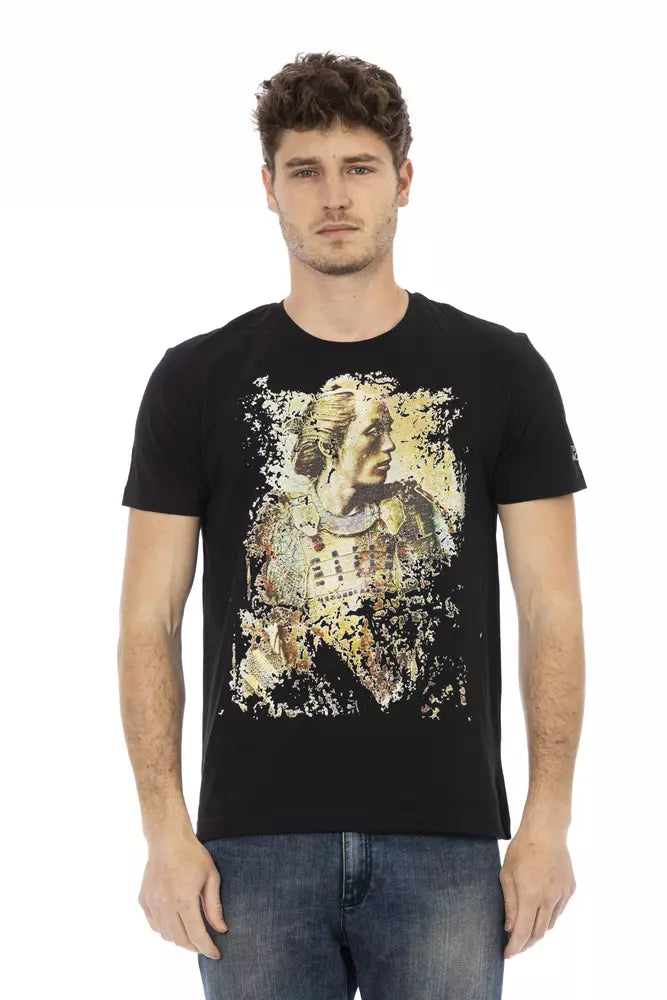 Trussardi Action Black Cotton Men T-Shirt | Regal Royce