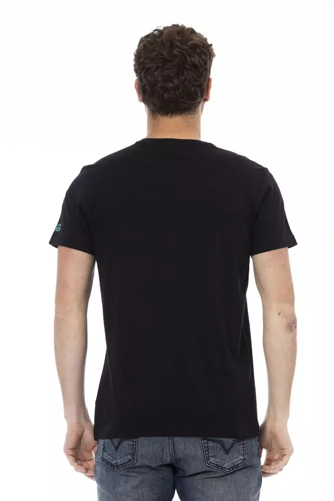Trussardi Action Black Cotton Men T-Shirt | Regal Royce
