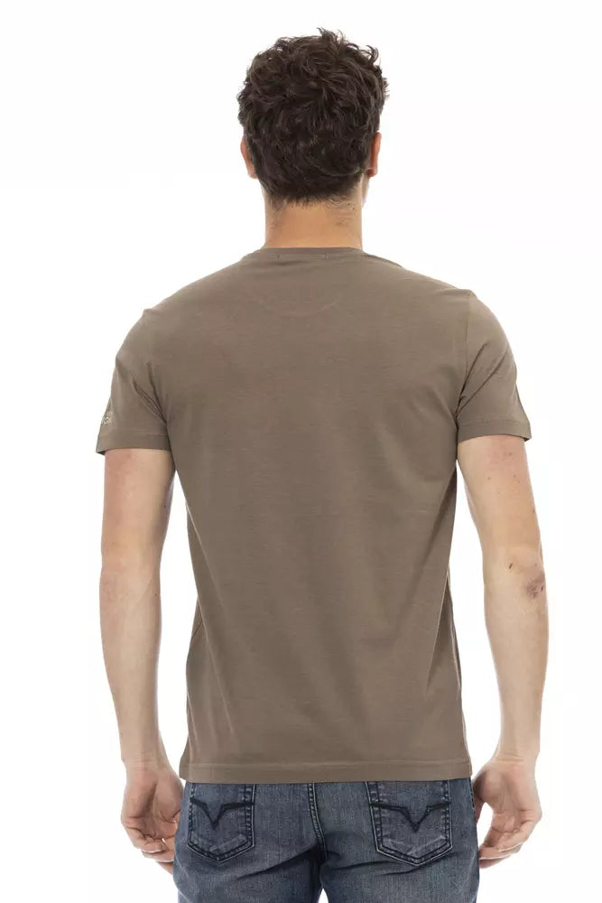 Trussardi Action Brown Cotton Men T-Shirt | Regal Royce
