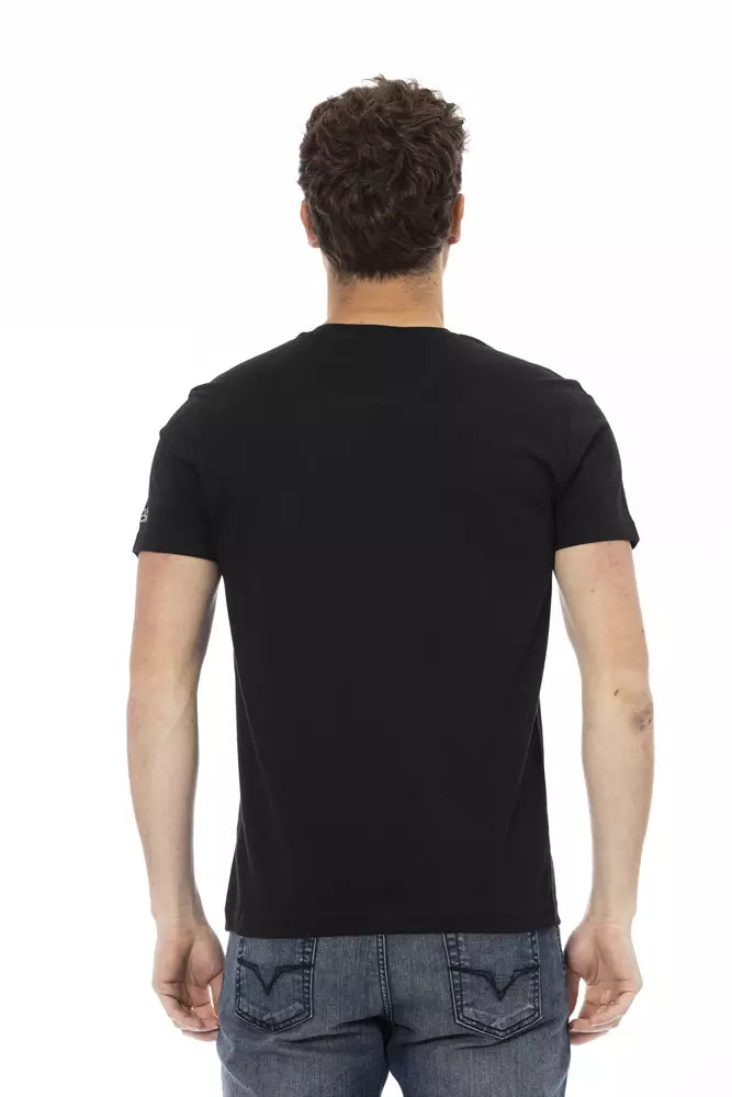 Trussardi Action Black Cotton Men T-Shirt | Regal Royce