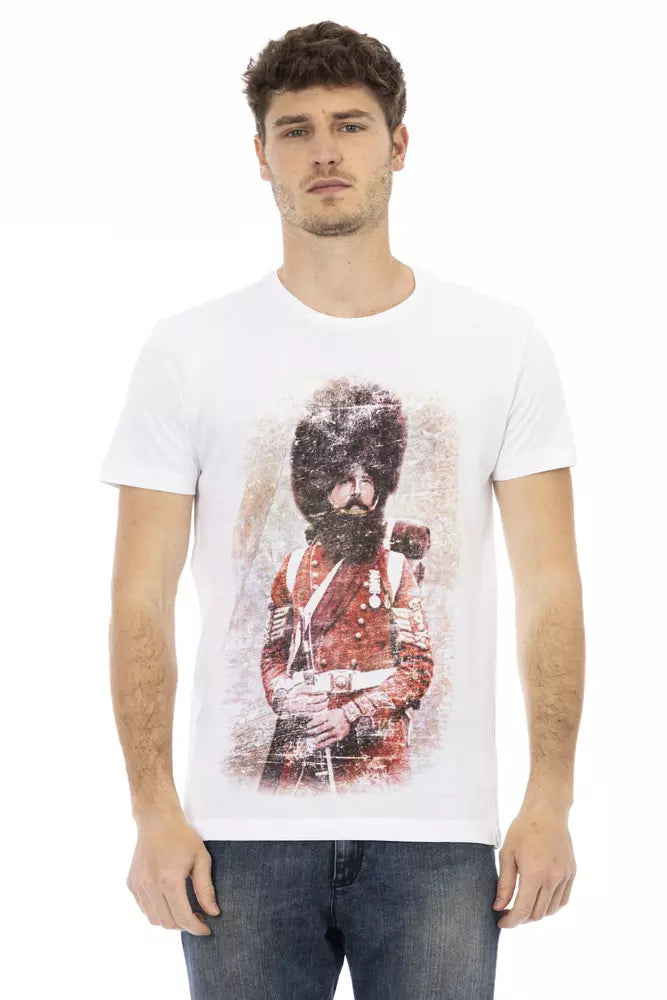 Trussardi Action White Cotton Men T-Shirt | Regal Royce