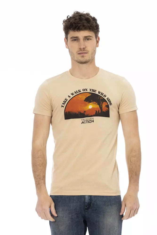 Trussardi Action Beige Cotton T-Shirt