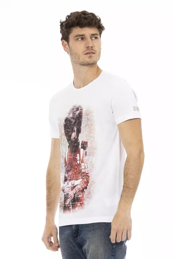 Trussardi Action White Cotton Men T-Shirt | Regal Royce