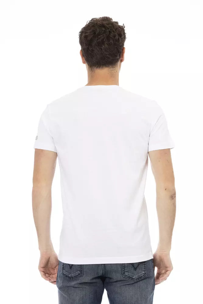 Trussardi Action White Cotton Men T-Shirt | Regal Royce