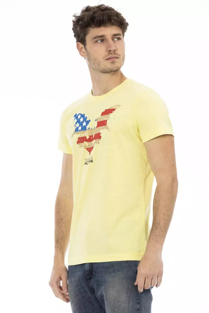 Trussardi Action Yellow Cotton Men T-Shirt | Regal Royce