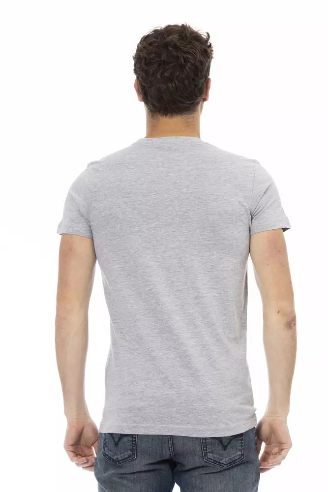 Trussardi Action Gray Cotton Men T-Shirt | Regal Royce