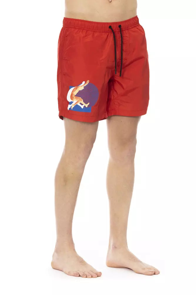 Bikkembergs Red Polyester Men Swim Short | Regal Royce