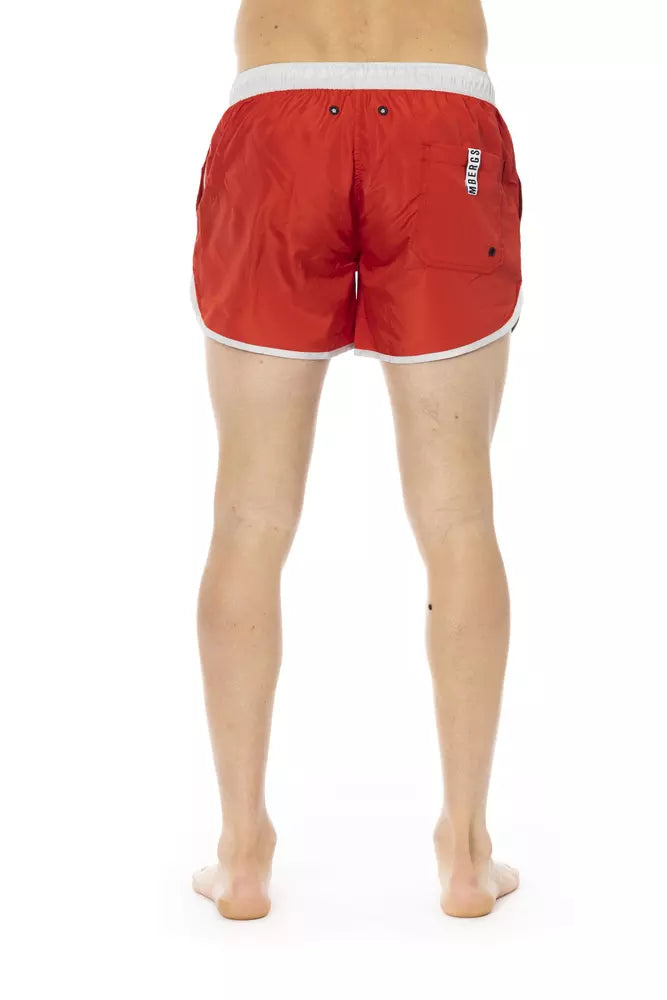 Bikkembergs Red Polyester Men Swim Short | Regal Royce