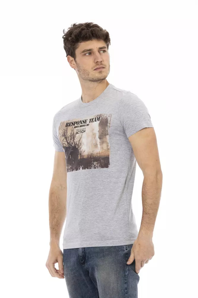 Trussardi Action Gray Cotton T-Shirt