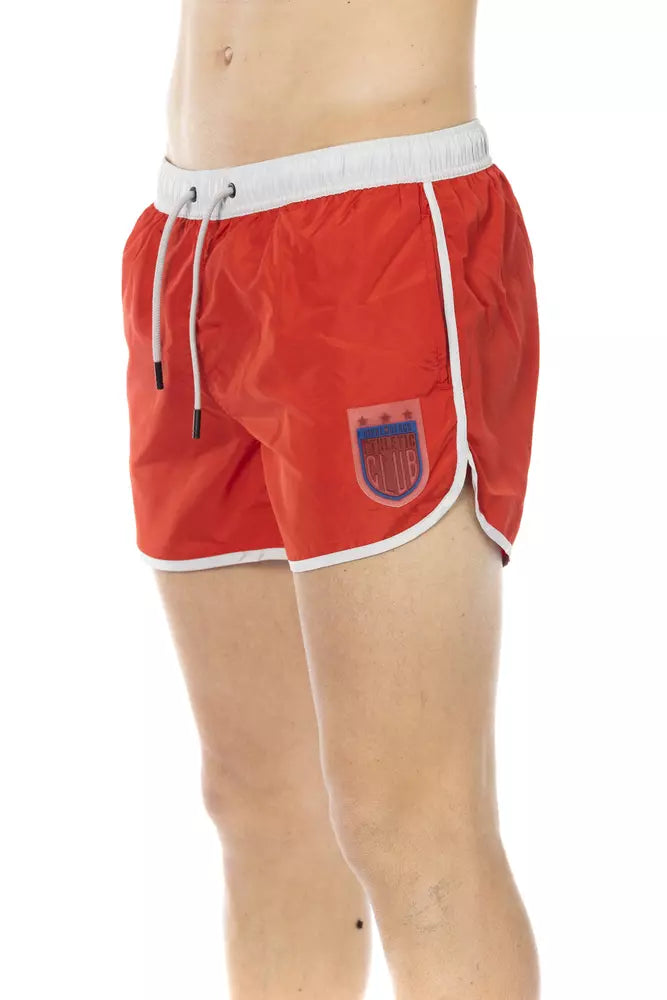 Bikkembergs Red Polyester Men Swim Short | Regal Royce