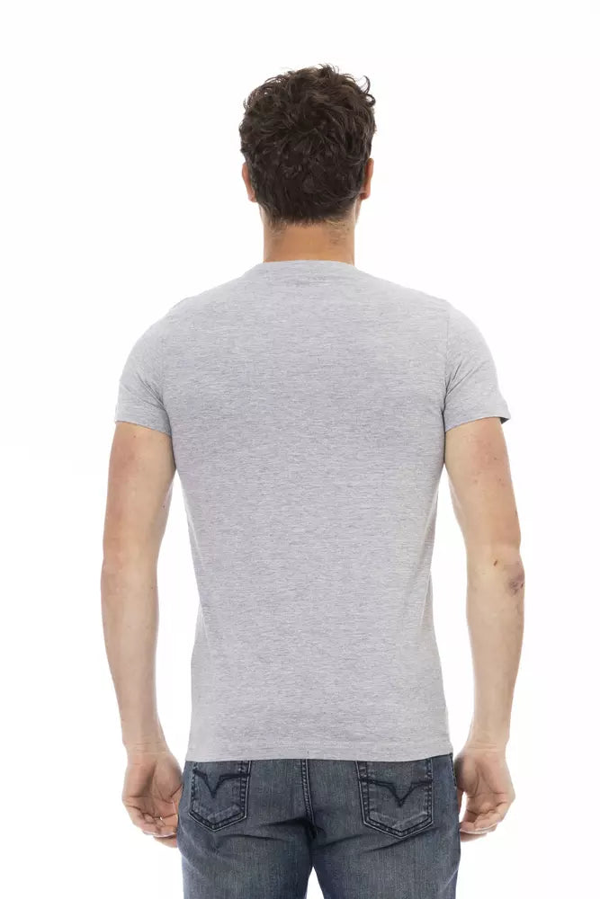 Trussardi Action Gray Cotton Men T-Shirt | Regal Royce