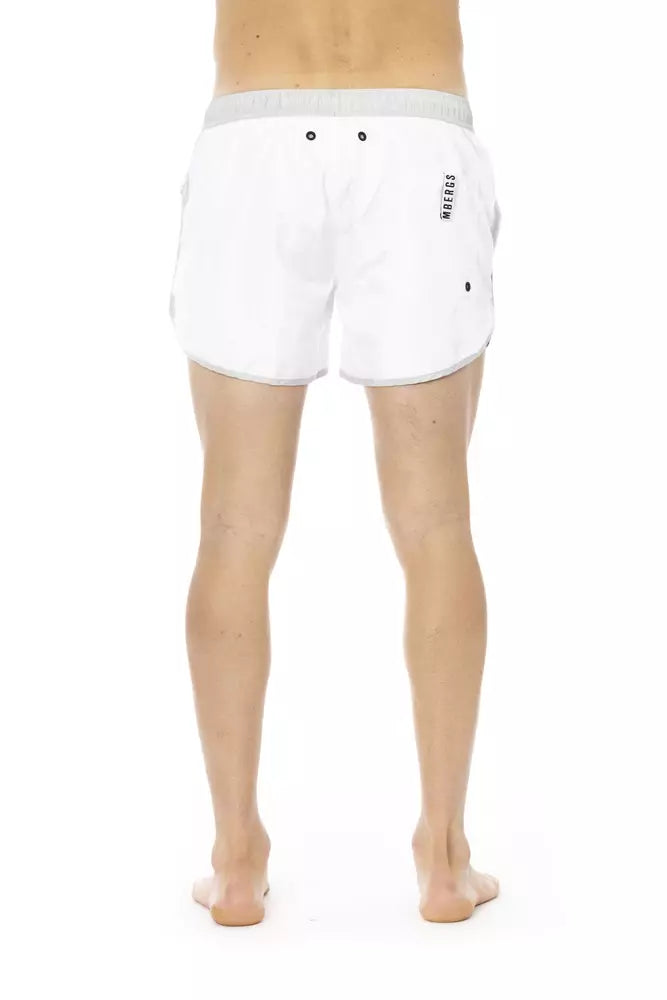 Bikkembergs White Polyester Men's Swim Short | Regal Royce