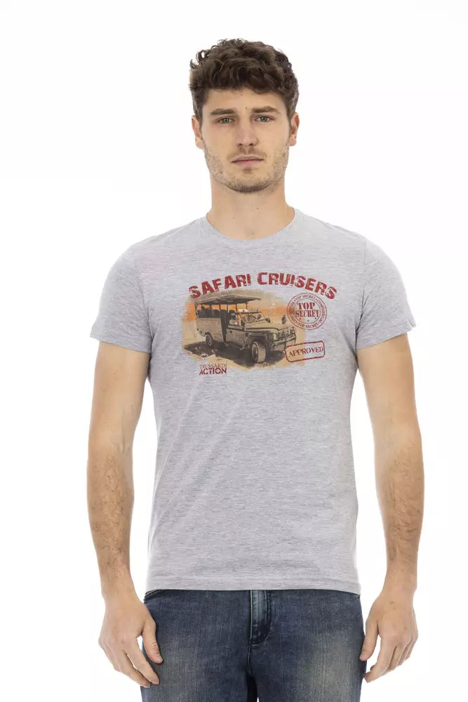 Trussardi Action Gray Cotton Men's T-Shirt | Regal Royce
