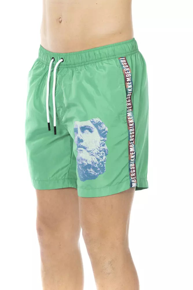 Bikkembergs Green Polyester Men Swim Short | Regal Royce