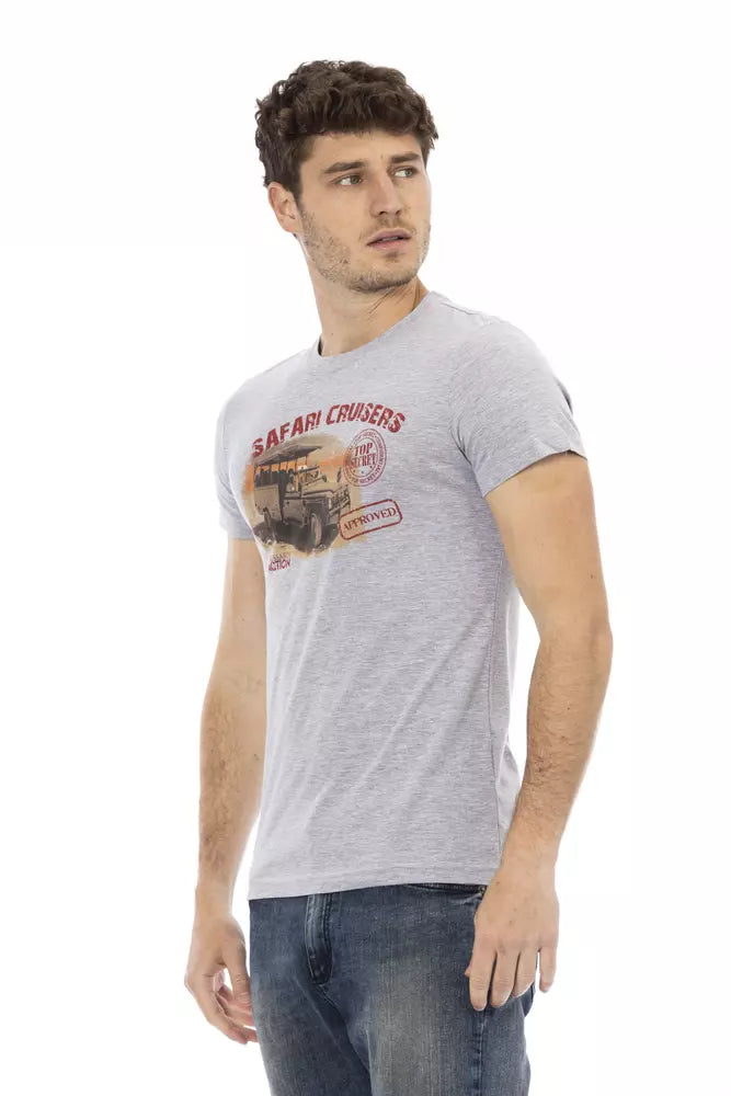 Trussardi Action Gray Cotton Men's T-Shirt | Regal Royce