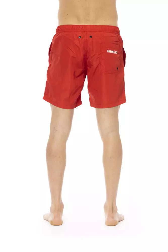 Bikkembergs Red Polyester Men Swim Short | Regal Royce