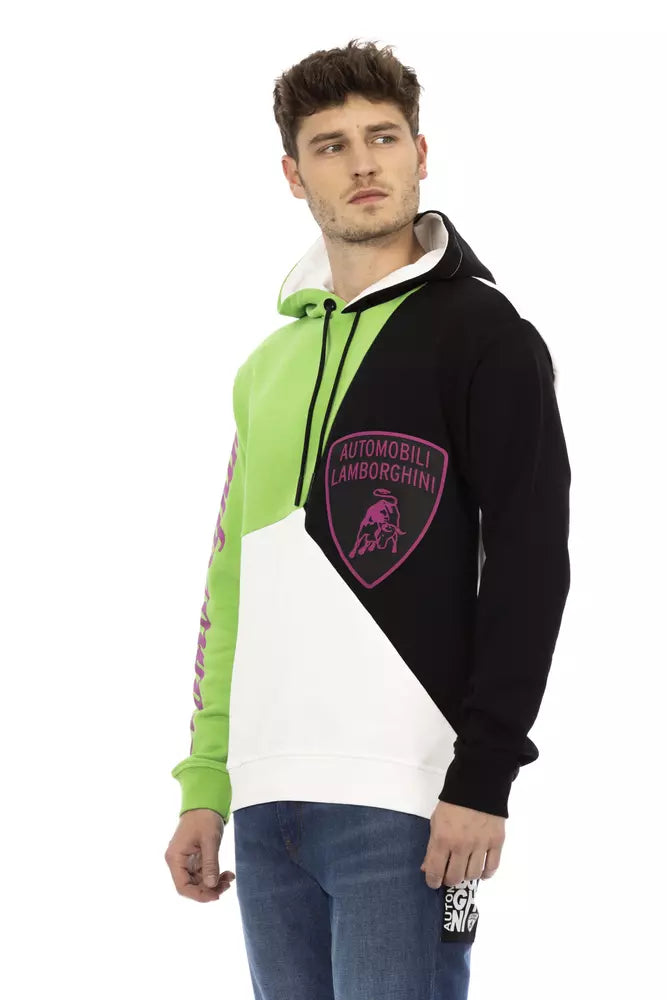 Automobili Lamborghini White Cotton Men Sweater with Hood | Regal Royce
