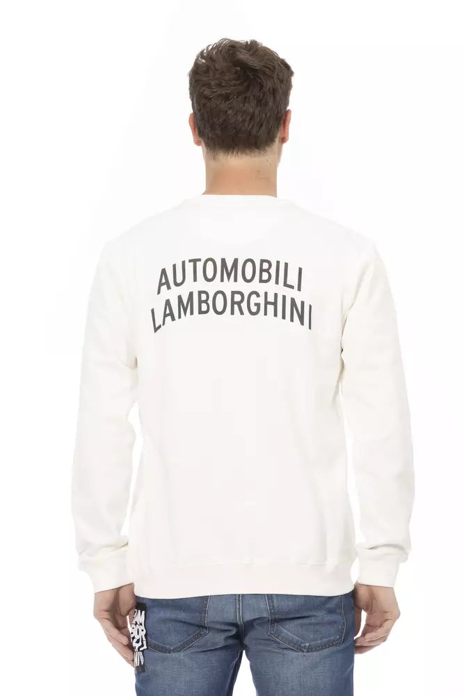 Automobili Lamborghini White Cotton Men's Sweater | Regal Royce