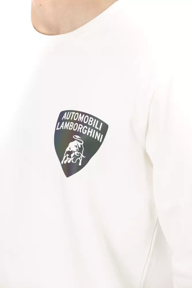 Automobili Lamborghini White Cotton Men's Sweater | Regal Royce