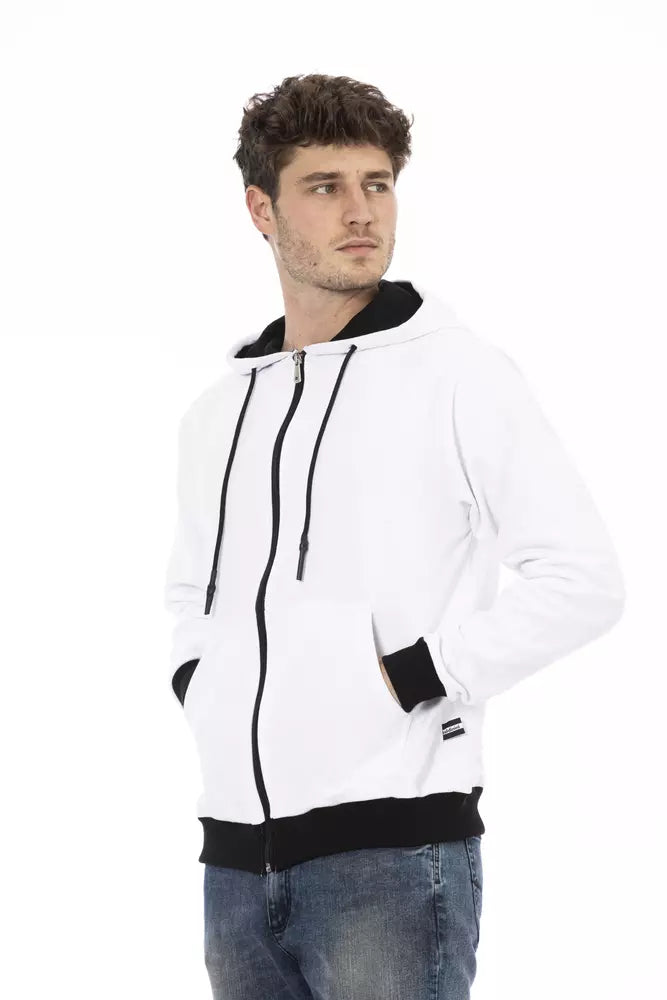 Baldinini Trend White Cotton Men Sweater | Regal Royce