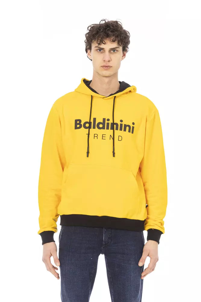 Baldinini Trend Yellow Cotton Men Hoodie | Regal Royce