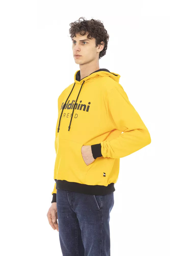 Baldinini Trend Yellow Cotton Men Hoodie | Regal Royce