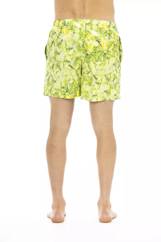 Just Cavalli Green Polyester Men Swim Short | Regal Royce