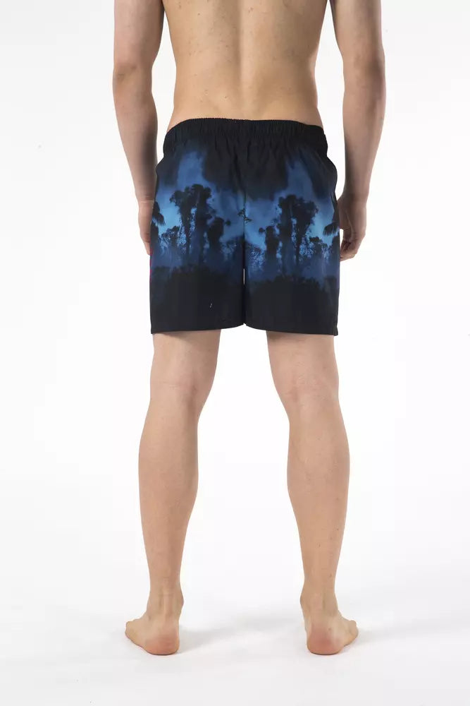 Just Cavalli Black Polyester Men Swim Short | Regal Royce