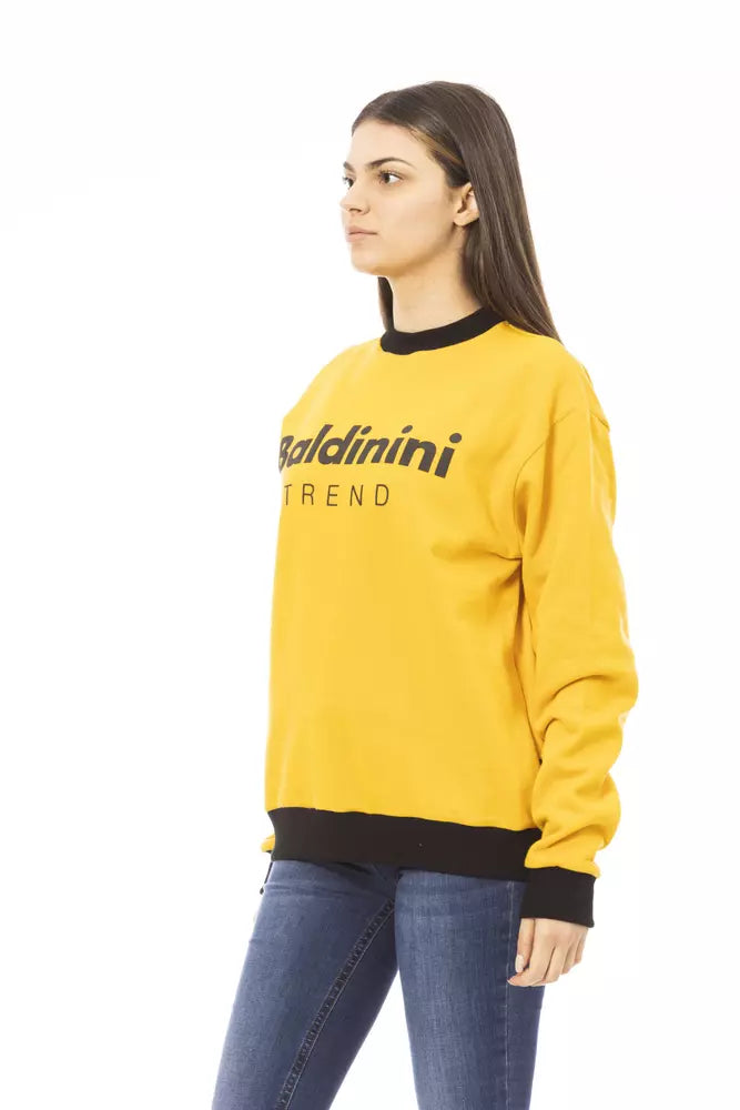 Baldinini Trend Yellow Cotton Women Hoodie | Regal Royce
