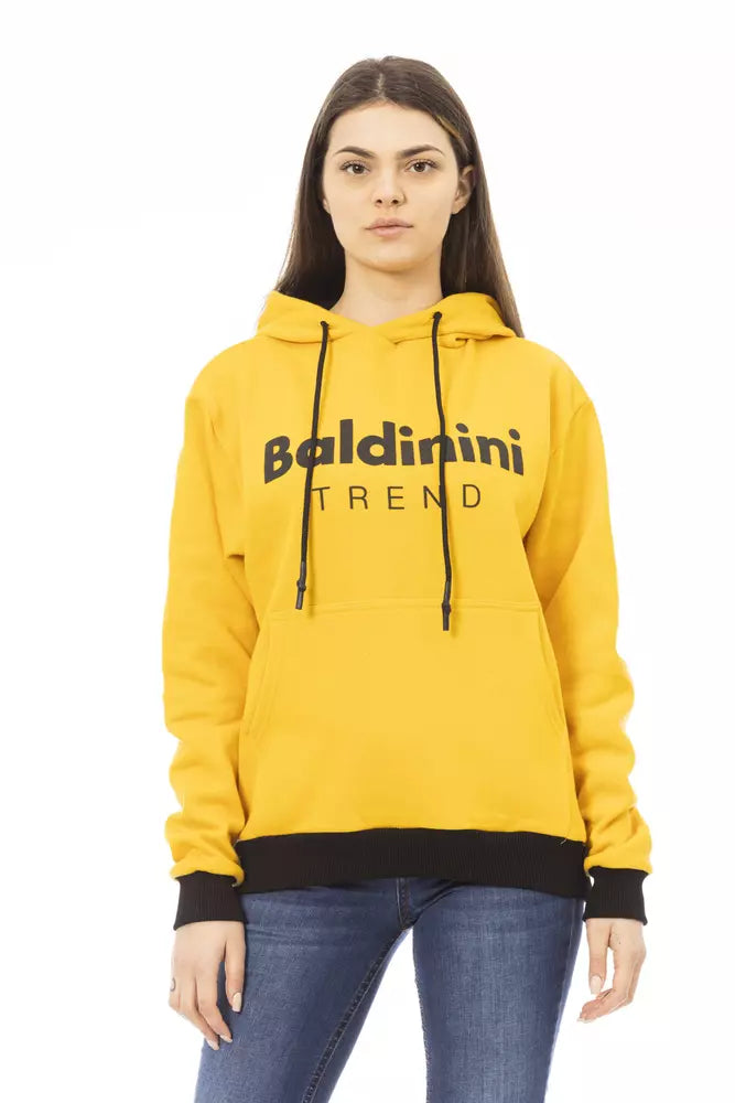 Baldinini Trend Yellow Cotton Women Hoodie | Regal Royce