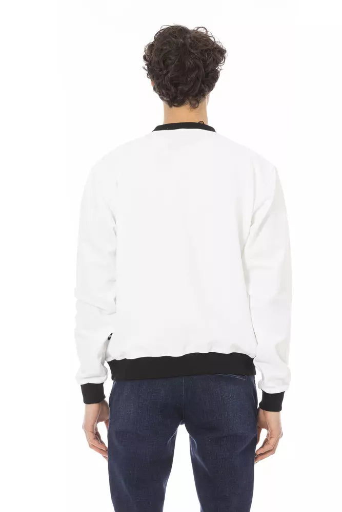 Baldinini Trend White Cotton Men Sweater | Regal Royce