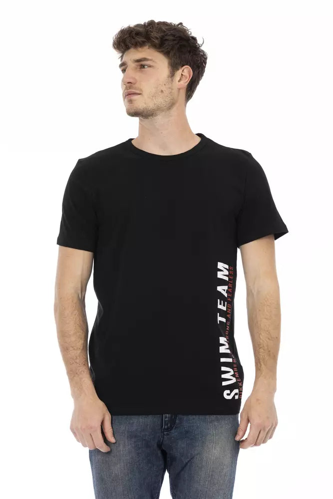 Bikkembergs Black Cotton Men T-Shirt | Regal Royce