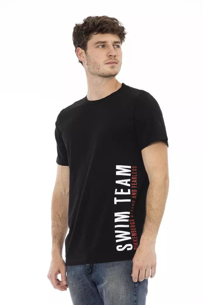 Bikkembergs Black Cotton Men T-Shirt | Regal Royce