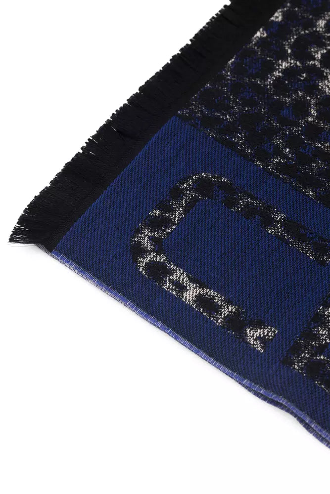 Cavalli Class Blue Wool Men Scarf | Regal Royce