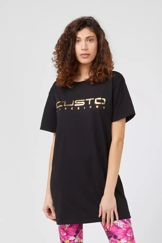 Custo Barcelona Black Cotton Women T-Shirt | Regal Royce