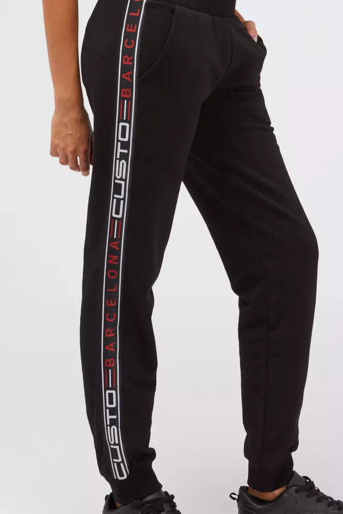Custo Barcelona Black Cotton Women Sweatpant | Regal Royce