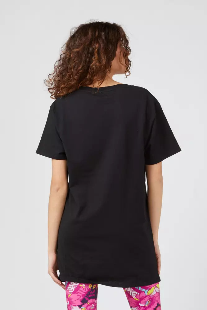 Custo Barcelona Black Cotton Women T-Shirt | Regal Royce