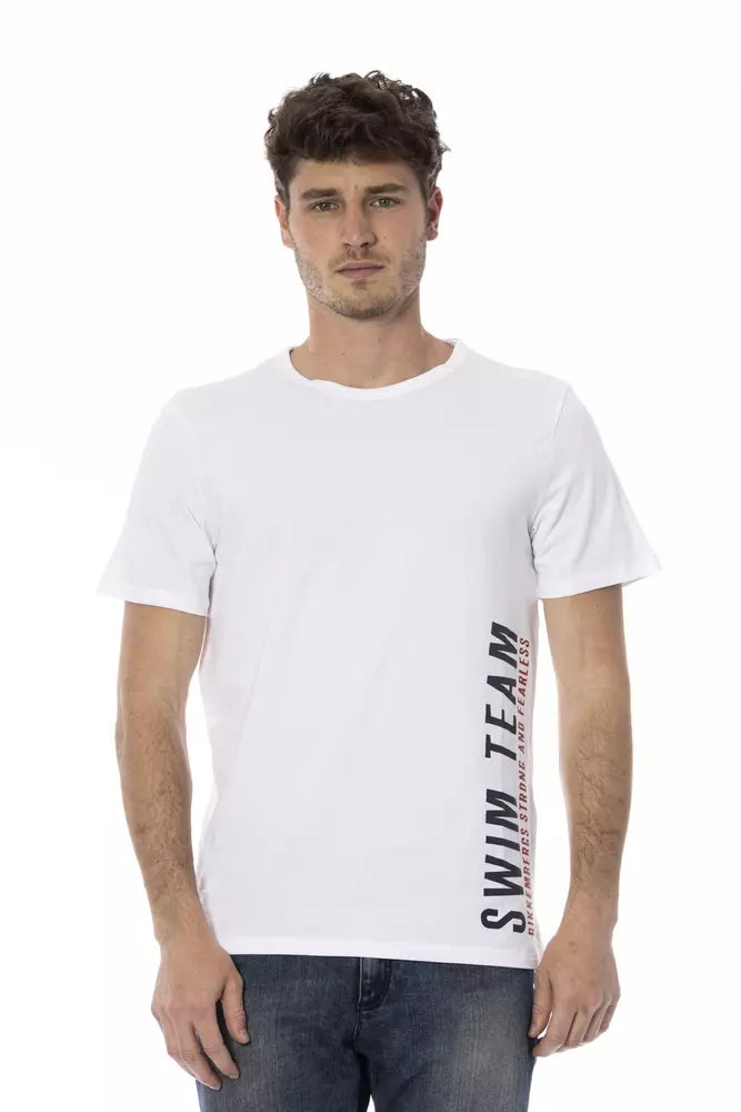 Bikkembergs White Cotton Men T-Shirt | Regal Royce