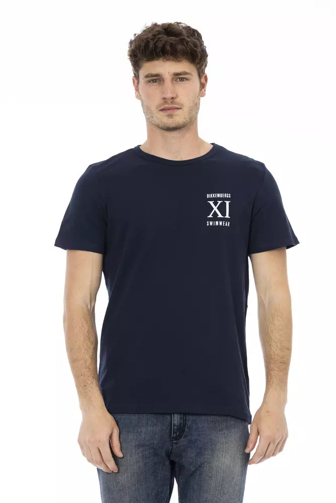 Bikkembergs Blue Cotton Men T-Shirt | Regal Royce