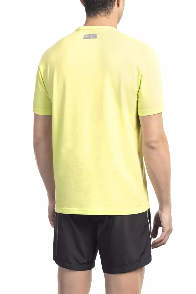 Bikkembergs Yellow Cotton Men T-Shirt | Regal Royce