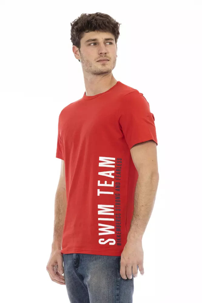 Bikkembergs Red Cotton Men T-Shirt | Regal Royce