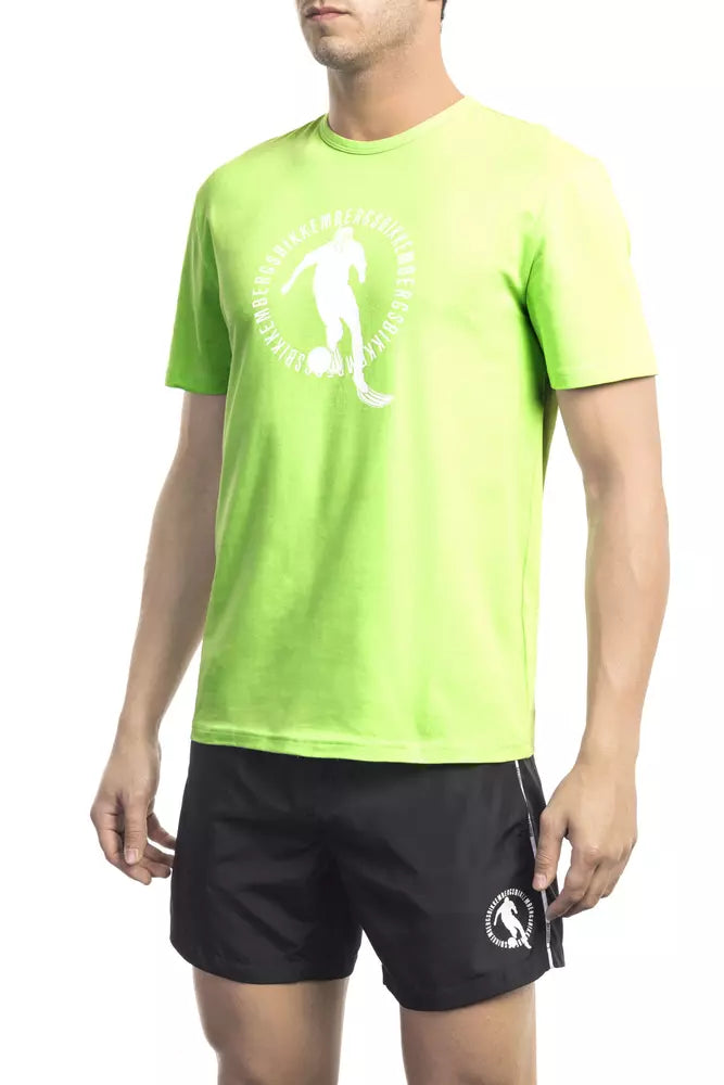 Bikkembergs Green Cotton Men T-Shirt | Regal Royce