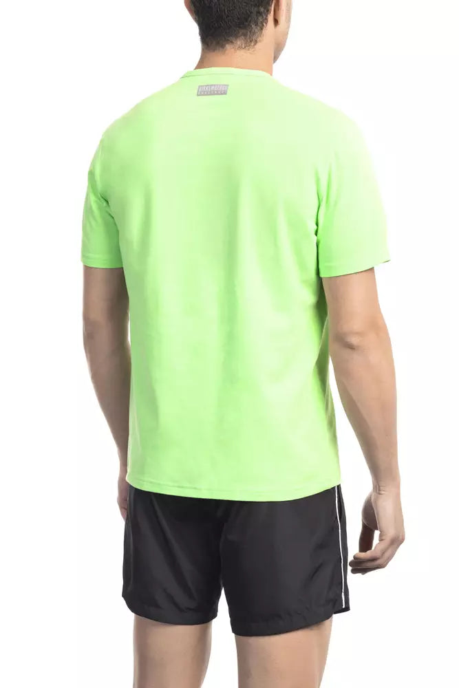 Bikkembergs Green Cotton Men T-Shirt | Regal Royce