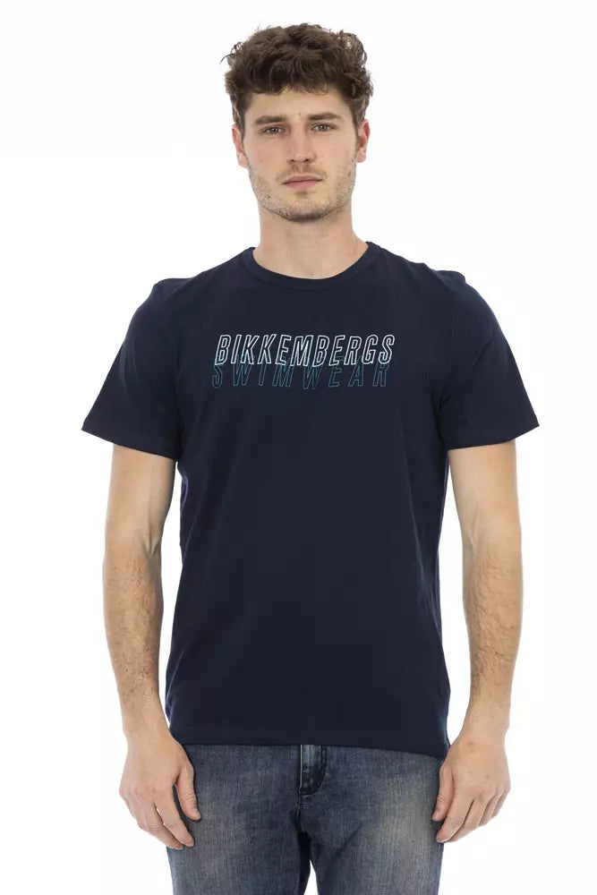 Bikkembergs Blue Cotton Men T-Shirt | Regal Royce