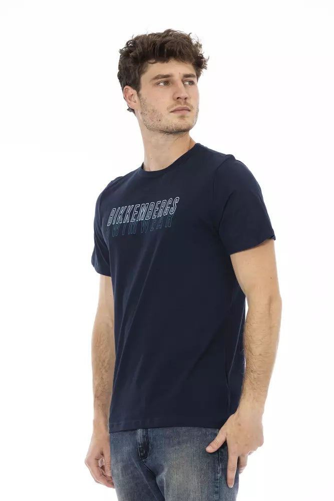 Bikkembergs Blue Cotton Men T-Shirt | Regal Royce